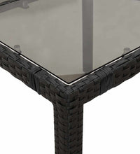 9-tlg. Garten-Bistro-Set mit Kissen Schwarz Poly Rattan