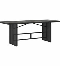 7-tlg. Garten-Bistro-Set mit Kissen Schwarz Poly Rattan