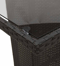 7-tlg. Garten-Bistro-Set mit Kissen Schwarz Poly Rattan