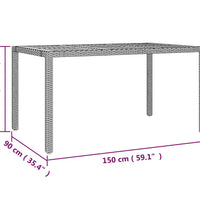 7-tlg. Garten-Bistro-Set mit Kissen Grau Poly Rattan