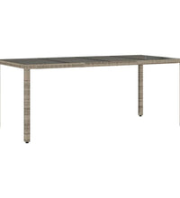 7-tlg. Garten-Bistro-Set mit Kissen Grau Poly Rattan