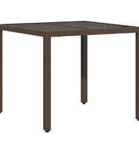 3-tlg. Garten-Bistro-Set mit Kissen Braun Poly Rattan