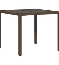 5-tlg. Garten-Bistro-Set mit Kissen Braun Poly Rattan