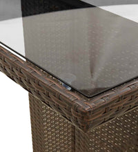 7-tlg. Garten-Bistro-Set mit Kissen Braun Poly Rattan