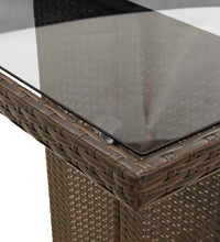 9-tlg. Garten-Bistro-Set mit Kissen Braun Poly Rattan