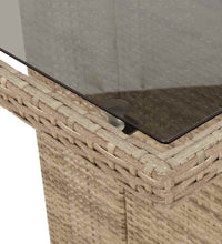 7-tlg. Garten-Bistro-Set mit Kissen Braun Poly Rattan