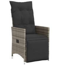 11-tlg. Garten-Bistro-Set mit Kissen Grau Poly Rattan