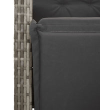 11-tlg. Garten-Bistro-Set mit Kissen Grau Poly Rattan