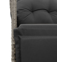 11-tlg. Garten-Bistro-Set mit Kissen Grau Poly Rattan