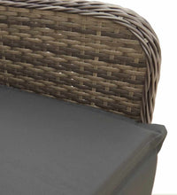 11-tlg. Garten-Bistro-Set mit Kissen Grau Poly Rattan