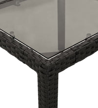 3-tlg. Garten-Essgruppe mit Kissen Schwarz Poly Rattan Glas