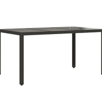 5-tlg. Garten-Essgruppe mit Kissen Schwarz Poly Rattan und Glas