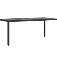 9-tlg. Garten-Essgruppe mit Kissen Schwarz Poly Rattan und Glas