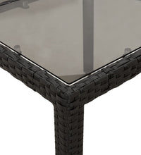 9-tlg. Garten-Essgruppe mit Kissen Schwarz Poly Rattan und Glas