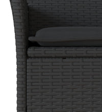 3-tlg. Garten-Essgruppe mit Kissen Schwarz Poly Rattan Glas