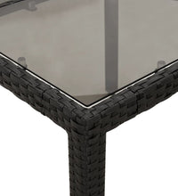 5-tlg. Garten-Essgruppe mit Kissen Schwarz Poly Rattan und Glas