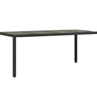 9-tlg. Garten-Essgruppe mit Kissen Schwarz Poly Rattan und Glas