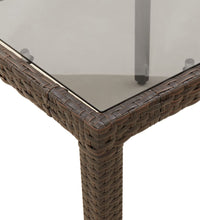 3-tlg. Garten-Essgruppe mit Kissen Braun Poly Rattan Glas