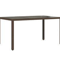 5-tlg. Garten-Essgruppe mit Kissen Braun Poly Rattan Glas