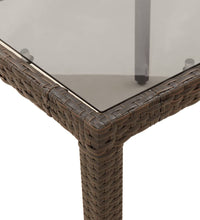 7-tlg. Garten-Essgruppe mit Kissen Braun Poly Rattan und Glas