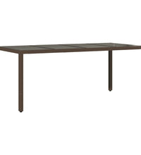 7-tlg. Garten-Essgruppe mit Kissen Braun Poly Rattan und Glas