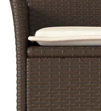 7-tlg. Garten-Essgruppe mit Kissen Braun Poly Rattan und Glas