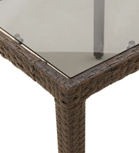 7-tlg. Garten-Essgruppe mit Kissen Braun Poly Rattan und Glas