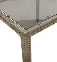 5-tlg. Garten-Essgruppe mit Kissen Grau Poly Rattan und Glas
