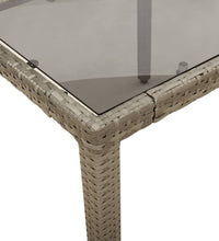 9-tlg. Garten-Essgruppe mit Kissen Grau Poly Rattan und Glas