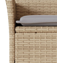 3-tlg. Garten-Essgruppe mit Kissen Beige Poly Rattan und Glas