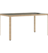 5-tlg. Garten-Essgruppe mit Kissen Beige Poly Rattan und Glas