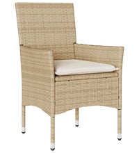 7-tlg. Garten-Essgruppe mit Kissen Beige Poly Rattan und Glas
