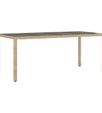 7-tlg. Garten-Essgruppe mit Kissen Beige Poly Rattan und Glas