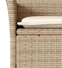7-tlg. Garten-Essgruppe mit Kissen Beige Poly Rattan und Glas
