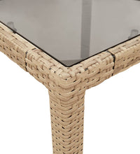 7-tlg. Garten-Essgruppe mit Kissen Beige Poly Rattan und Glas