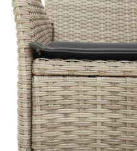 5-tlg. Garten-Essgruppe mit Kissen Hellgrau Poly Rattan Glas