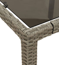 5-tlg. Garten-Essgruppe mit Kissen Hellgrau Poly Rattan Glas