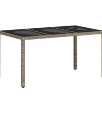 5-tlg. Garten-Essgruppe mit Kissen Hellgrau Poly Rattan Glas