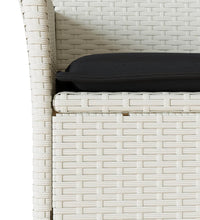 3-tlg. Garten-Essgruppe mit Kissen Weiß Poly Rattan und Glas