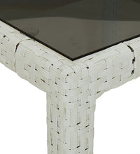3-tlg. Garten-Essgruppe mit Kissen Weiß Poly Rattan und Glas
