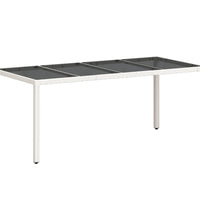 7-tlg. Garten-Essgruppe mit Kissen Weiß Poly Rattan und Glas