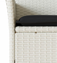 7-tlg. Garten-Essgruppe mit Kissen Weiß Poly Rattan und Glas