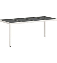 9-tlg. Garten-Essgruppe mit Kissen Weiß Poly Rattan und Glas