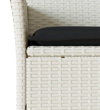 9-tlg. Garten-Essgruppe mit Kissen Weiß Poly Rattan und Glas