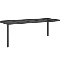 9-tlg. Garten-Essgruppe mit Kissen Schwarz Poly Rattan und Glas