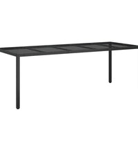 11-tlg. Garten-Essgruppe mit Kissen Schwarz Poly Rattan Glas