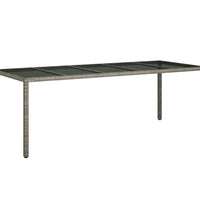 11-tlg. Garten-Essgruppe mit Kissen Grau Poly Rattan Glas