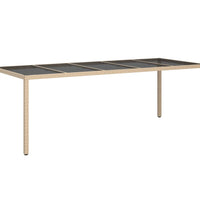 9-tlg. Garten-Essgruppe mit Kissen Beige Poly Rattan Glas