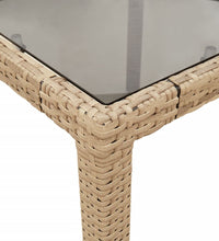 11-tlg. Garten-Essgruppe mit Kissen Beige Poly Rattan und Glas