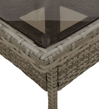3-tlg. Garten-Essgruppe mit Kissen Grau Poly Rattan und Glas